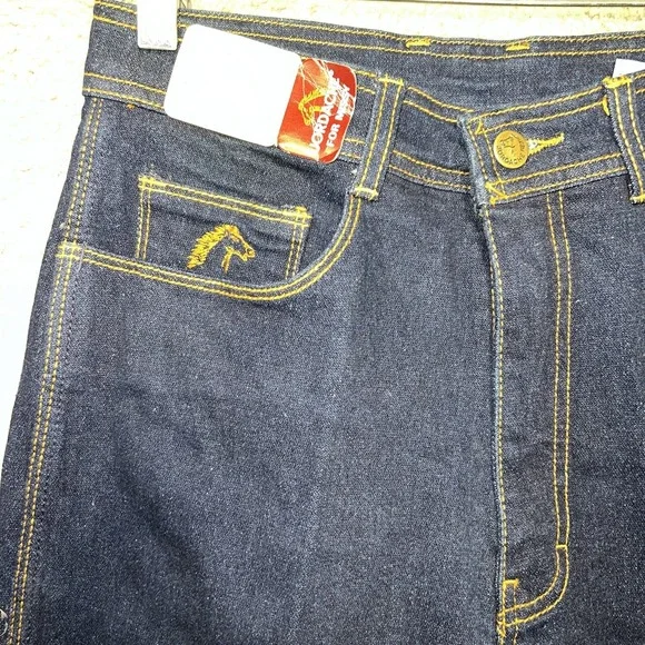 NOS Jordache Jeans Women's Size 12 x 33 Blue Denim Horse Head Hemmed Pants 52992